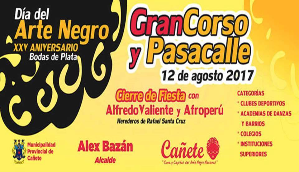 Distrito de San Vicente de Cañete. Afiche Día del arte Negro. Cañete, 2017.. 