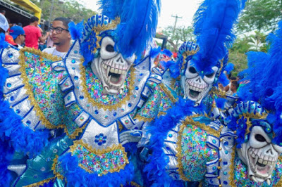 Máscaras del Diablo  ,  Máscara del Diablo utilizadas en el carnaval de Elías Piña, confeccionada con materiales reutilizados. . Fotografía tomada del sitio de la Dirección Provincial de Cultura