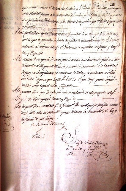 Lawsuit regarding haciendas in the province of Imbabura  (Manuscript). Heritage document in the National Archive of Ecuador in the series called Haciendas, Box 113, File 4, number of pages 222. . Photo: National Archive of Ecuador