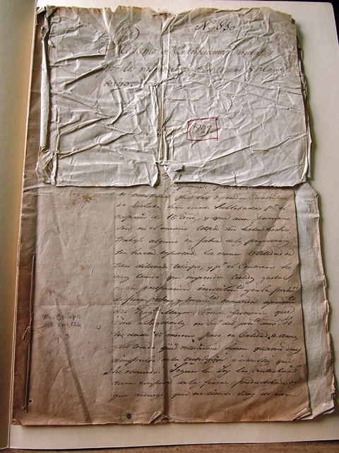 Claim by the miners of Playa de Oro (Manuscript). Heritage document in the National History Archive, Series Mines, box 5, file 17, number of pages: 3. Photo: National History Archive