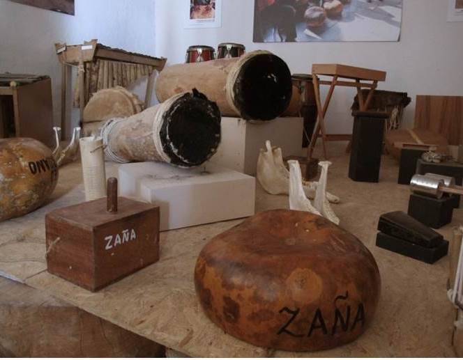 Afro-Peruvian Museum of Zaña. Hall of music objects of the Museum. 