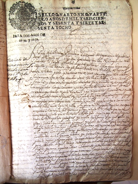 Request to annex a chapel to the parochial church of Pelileo, province of Tungurahua (Manuscript ). Heritage document in the National Archive of Ecuador in the Series Work camps, box 9, and file 3. Place: Quito, number of pages: 6. Photo: National Archive of Ecuador