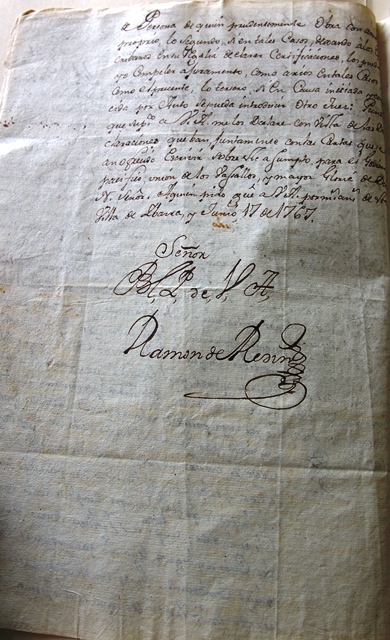 Lawsuit on the competence of the jurisdiction regarding a slave uprising in the hacienda of Puchimbuela in the Province of Imbabura (Manuscript). Heritage document in the National Archive of Ecuador, in the series called Proceedings, box 53, file 6, number of pages: 20. Photo: National Archive of Ecuador