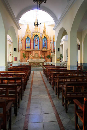 Santuario Nacional de San Lázaro  ,  Restauración de los interiores del santuario . Foto: Expediente al Premio Nacional de Restauración