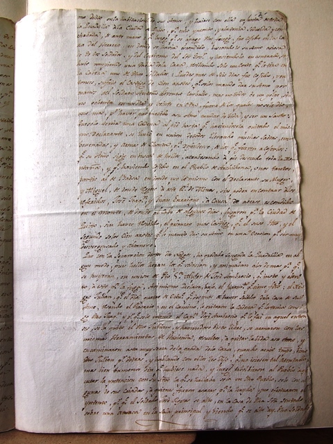 Information submitted by slaves on mistreatment by their master (Manuscript). Heritage document in the National Archive of Ecuador in the Series called Mines, Box 5, File 15, number of pages 2. Photo: National Archive of Ecuador